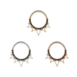 INDRA - SMOKEY QUARTZ - SOLID 14KT GOLD CLICKER piercing-zone.com