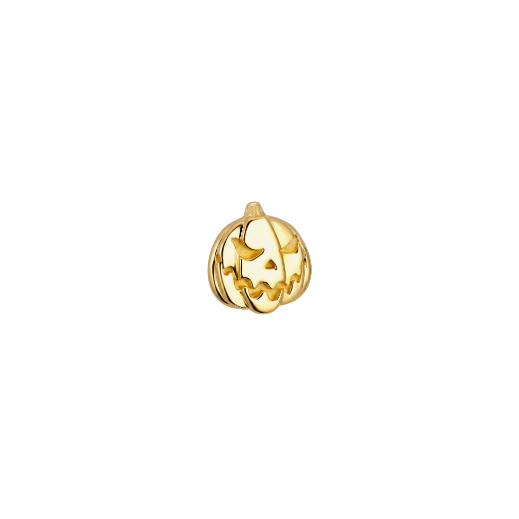 Jack O. Lantern - 18K Gold Threadless/Threaded End - piercing - zone.com
