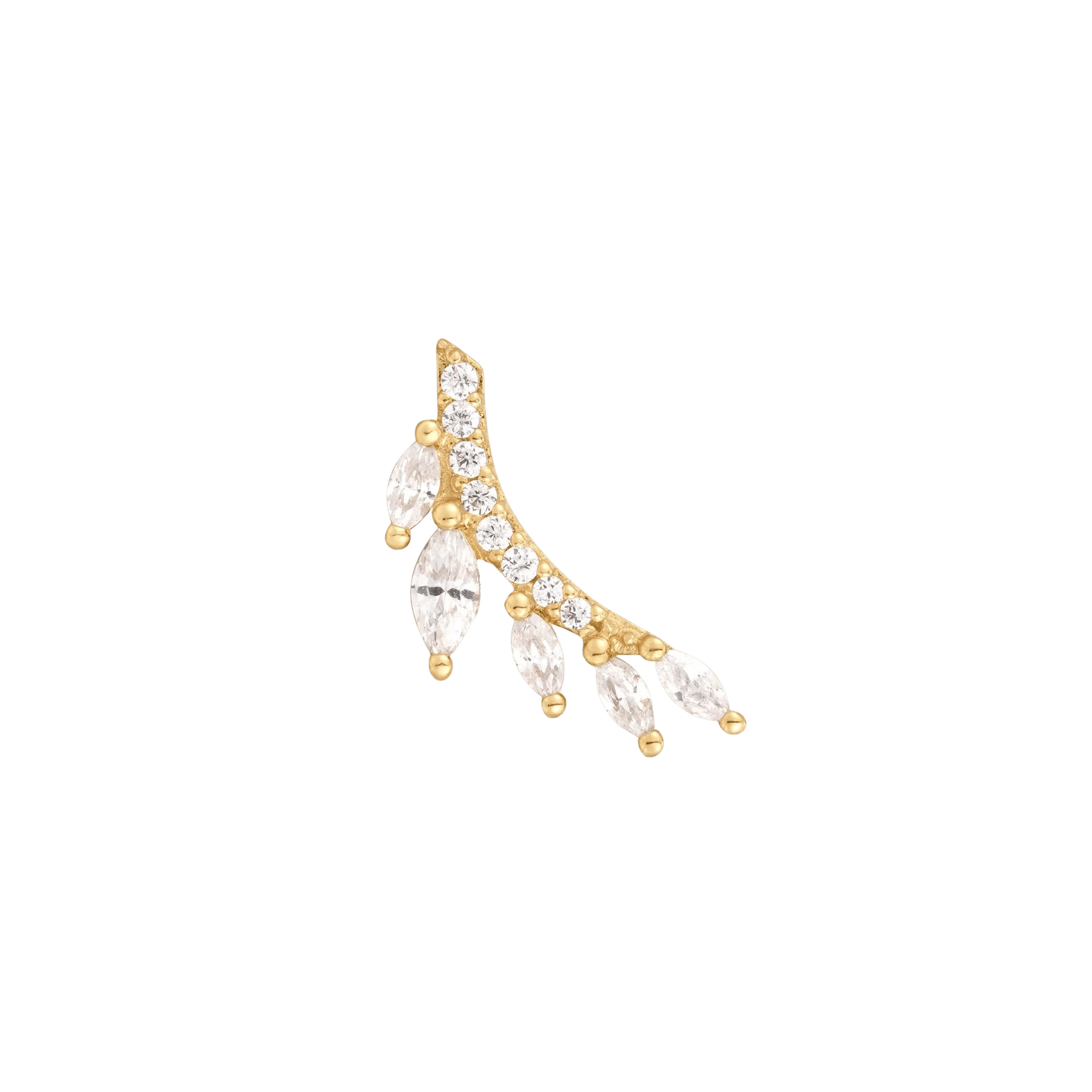 Jardin CZ Threadless End – 14K Gold Marquise Charm