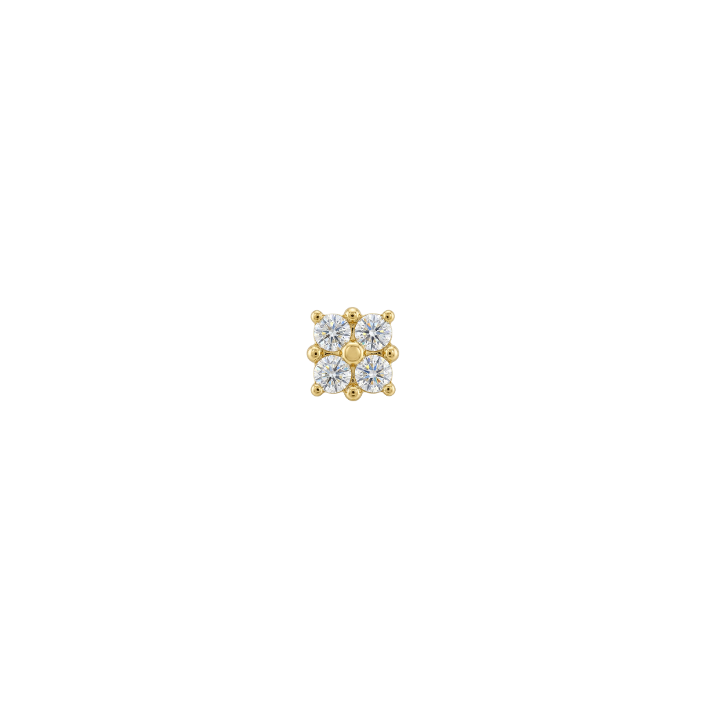 Kalos Kagathos - 18K Gold Gem Threadless/Threaded End - piercing - zone.com