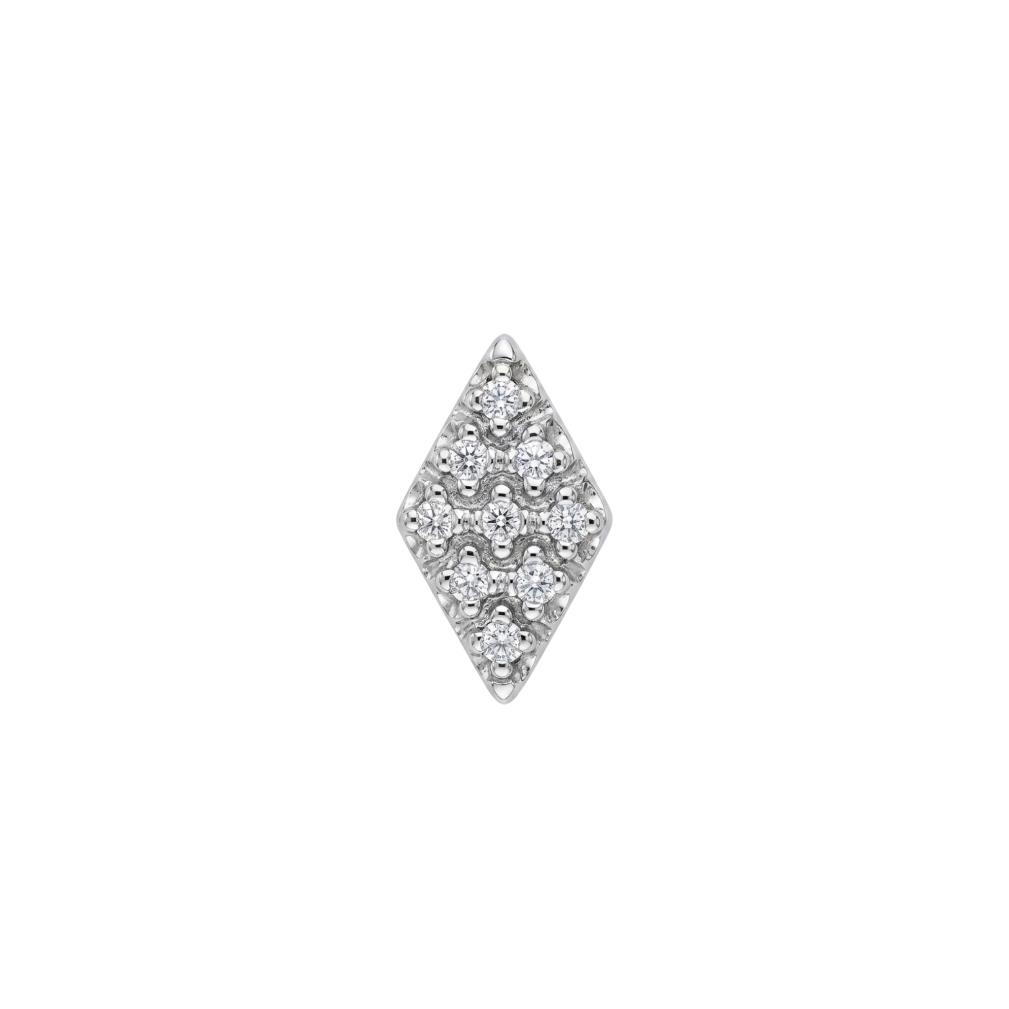 Kite Illusion 9- Stones – 14K Gold Threadless/Threaded End