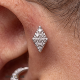 Kite Illusion 9- Stones – 14K Gold Threadless/Threaded End