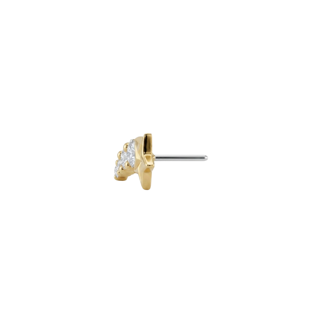 Koios - 18K Gold Gem Threadless/Threaded End - piercing - zone.com