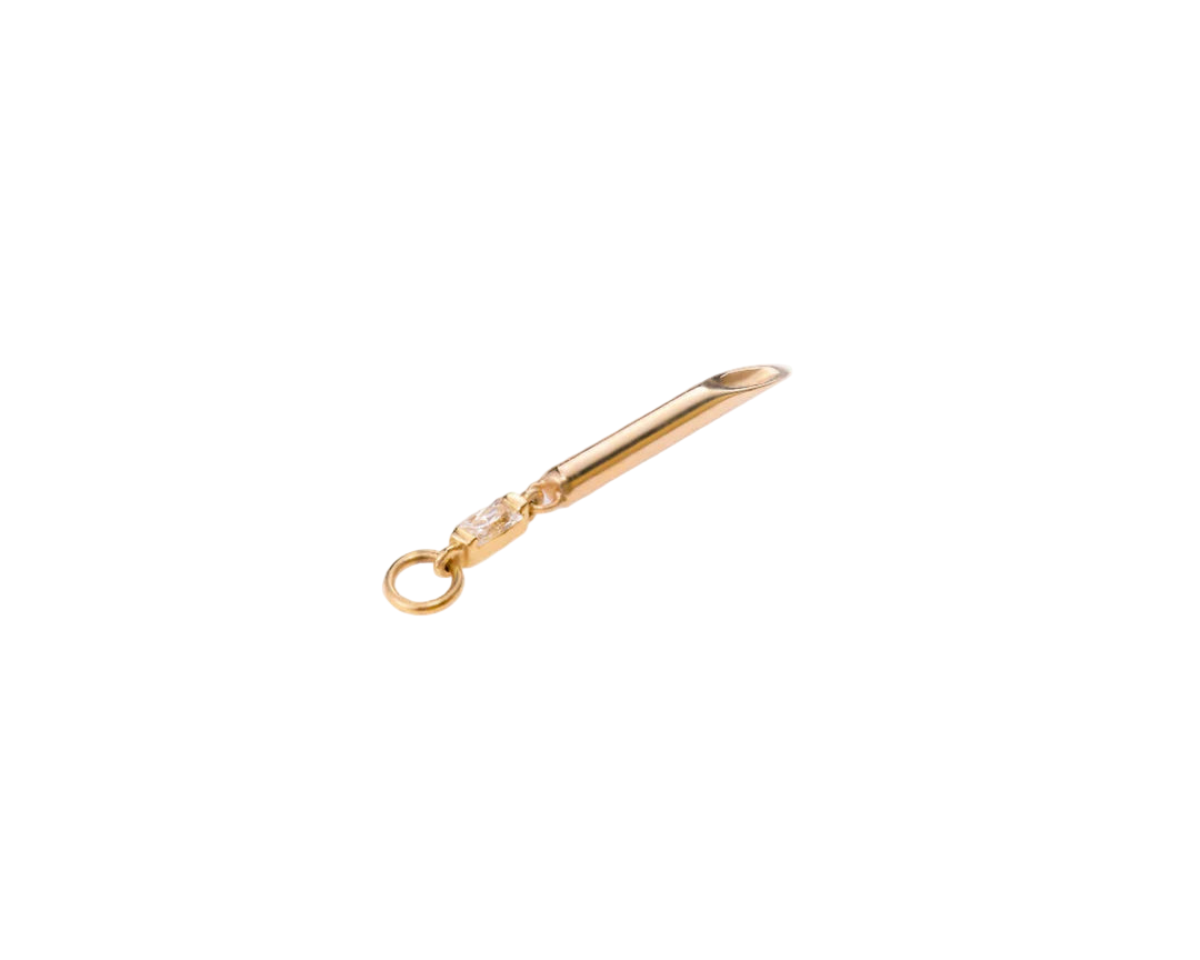 Kulture – CZ Needle Charm – 14K Gold