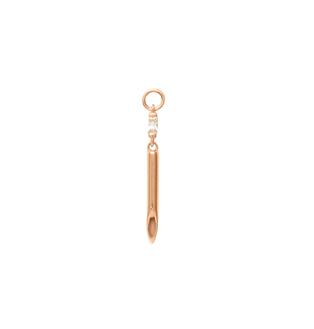 Kulture – CZ Needle Charm – 14K Gold