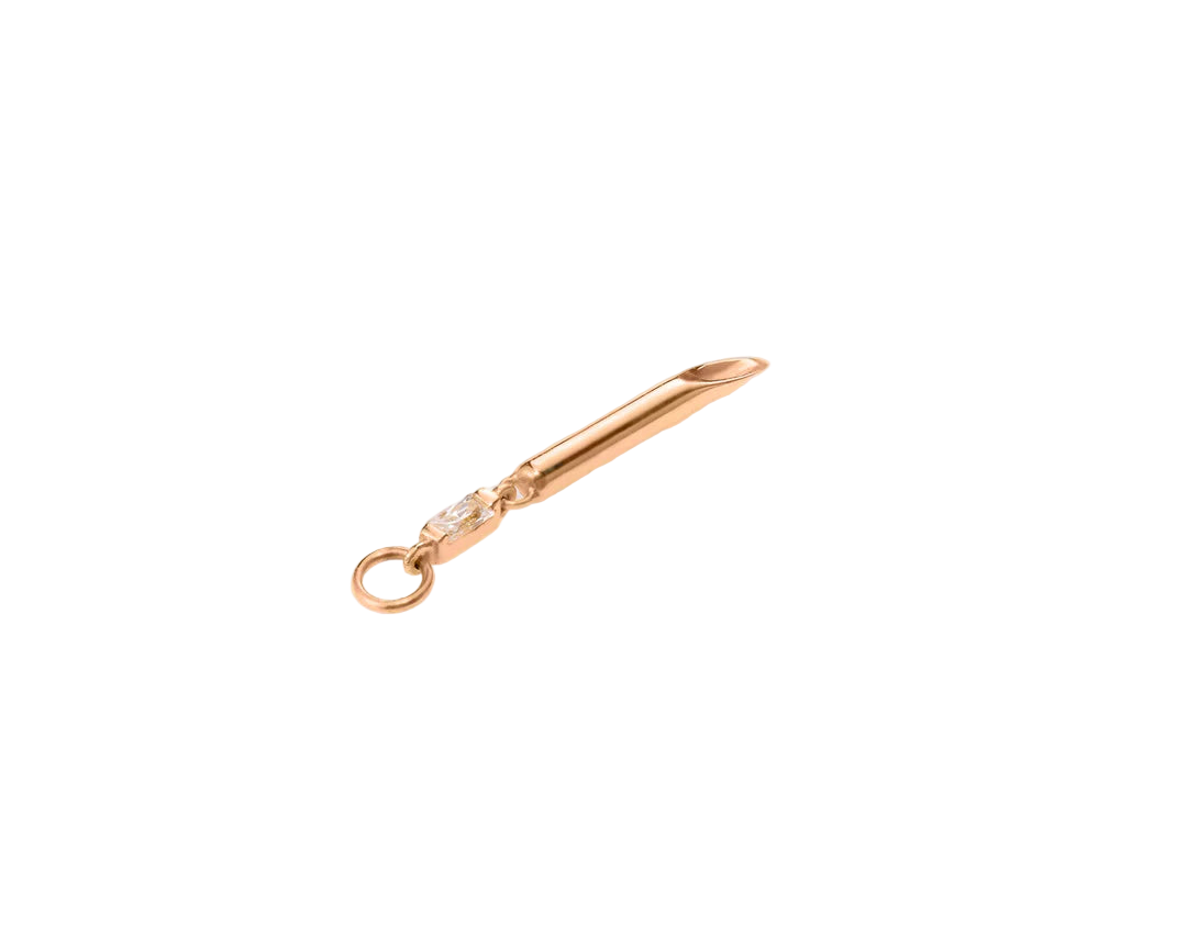 Kulture – CZ Needle Charm – 14K Gold