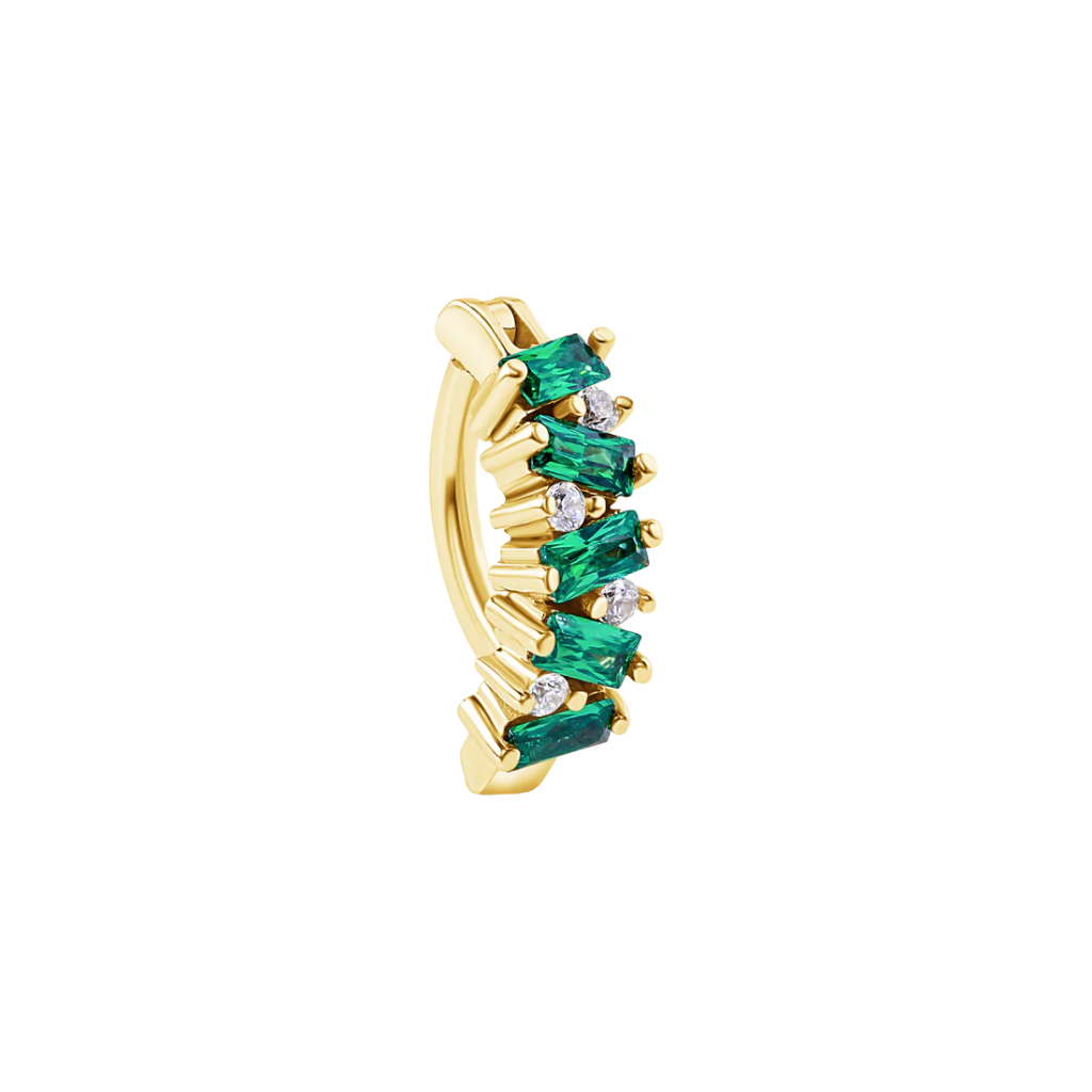 Lady Rebekah - 14K & 18K Gold Gem Rook Clicker - piercing - zone.com