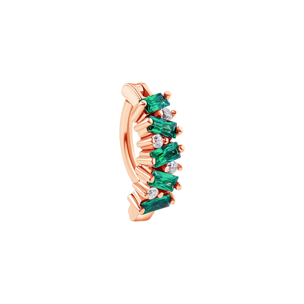 Lady Rebekah - 14K & 18K Gold Gem Rook Clicker - piercing - zone.com