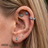 Laguna – London Blue Topaz & White Topaz – 14K Gold Clicker Ring