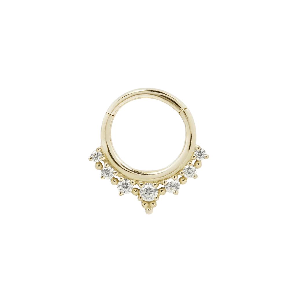 LALA - CZ - SOLID 14KT GOLD CLICKER piercing-zone.com