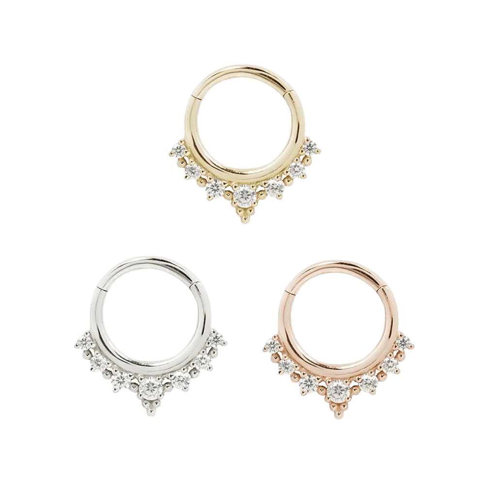 LALA - CZ - SOLID 14KT GOLD CLICKER piercing-zone.com
