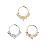 LALA - CZ - SOLID 14KT GOLD CLICKER piercing-zone.com
