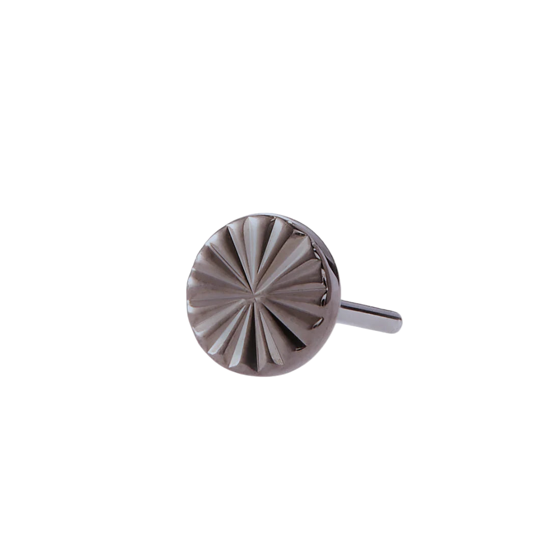 Lazer Disk – Black Rhodium Finish – 14K Gold Threadless End