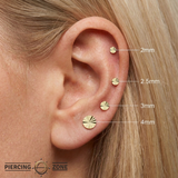 Lazer Disk – Laser-Textured – 14K Gold Threadless End
