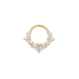 Legacy 14K Gold Clicker with Graduated CZ Gems – Front View