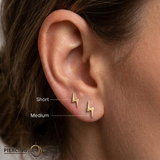 Lightning Bolt – 14K Gold Threadless/Threaded End