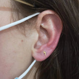 Lightning Bolt 14K Gold Threadless End – Front View