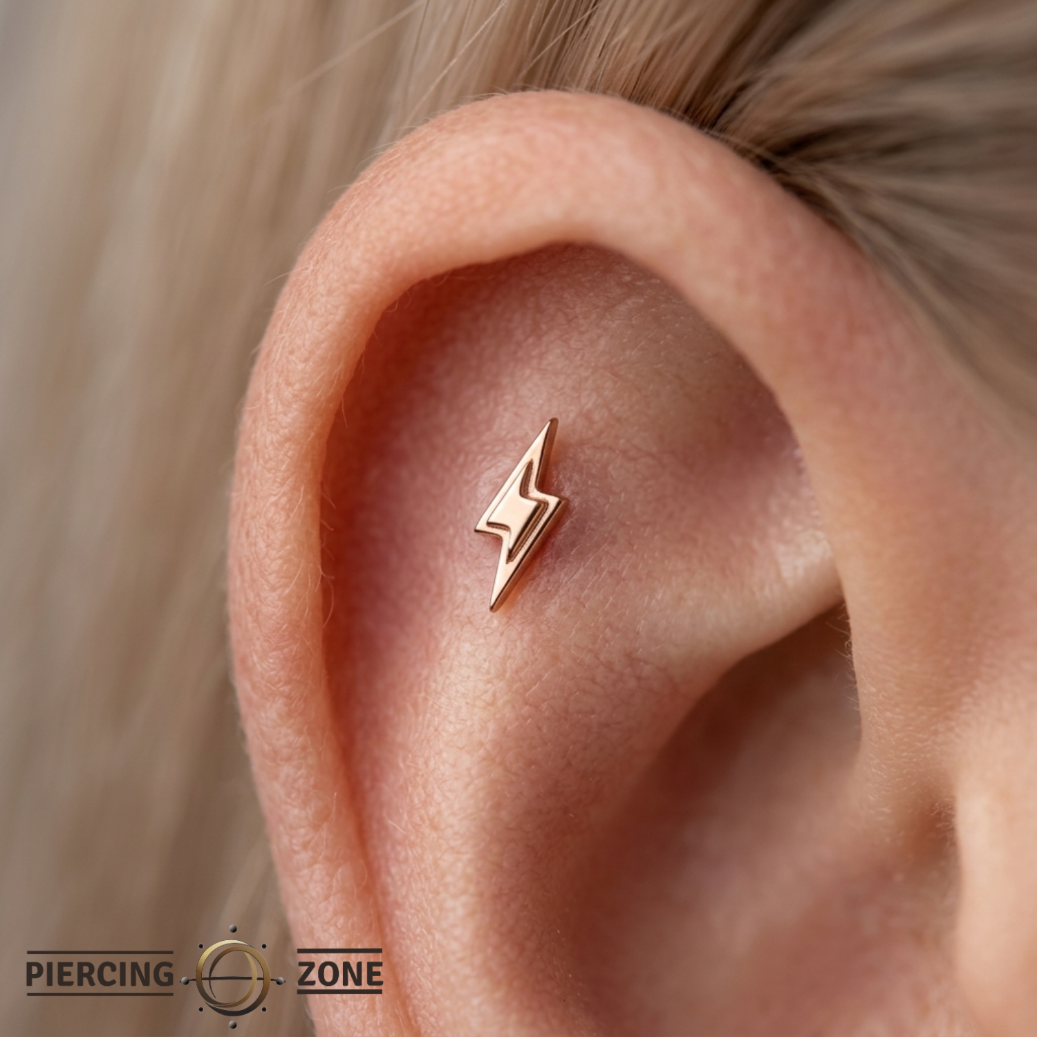 Lightning Bolt 2 - 18K Gold Threadless/Threaded End