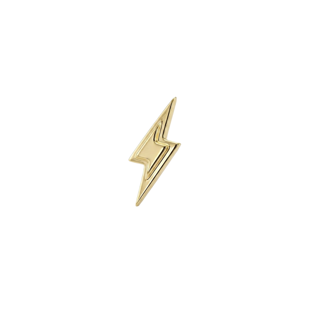 Lightning Bolt 2 - 18K Gold Threadless/Threaded End - piercing - zone.com