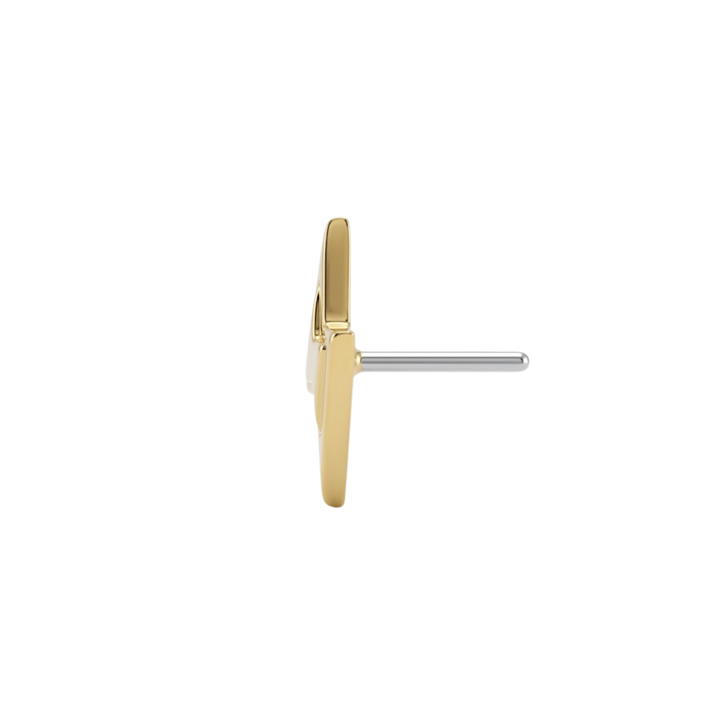 Lightning Bolt 2 - 18K Gold Threadless/Threaded End - piercing - zone.com