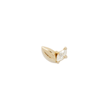 Marquise diamond threadless end in 14K yellow gold