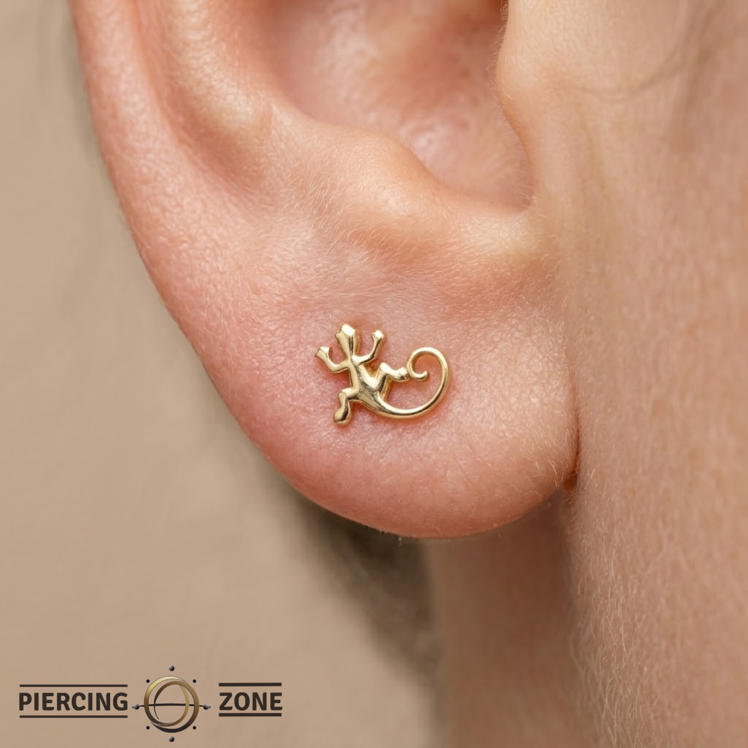 Lizard – 14K Gold Threadless/Threaded End