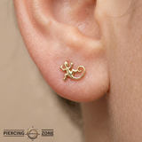 Lizard – 14K Gold Threadless/Threaded End