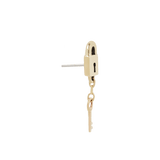 Gold padlock piercing end with slim vertical design