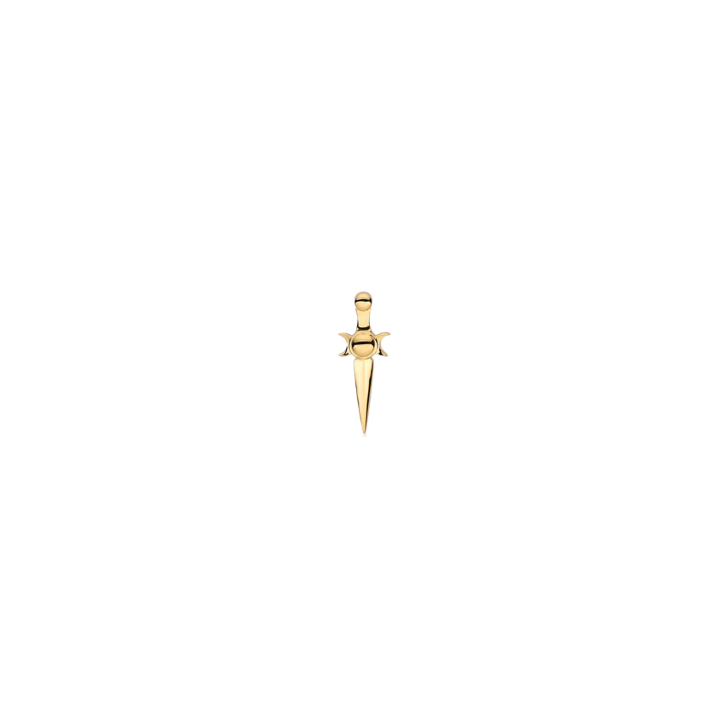 Long Dagger End - 18K Gold Threadless End - piercing - zone.com