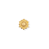 Lotus-shaped 14K gold threadless pin with openwork petals