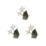 LYRA - MOSS AGATE + CZ - THREADLESS END piercing-zone.com
