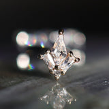 L.A. Baby – Swarovski CZ Cluster – 14K Gold Threadless End