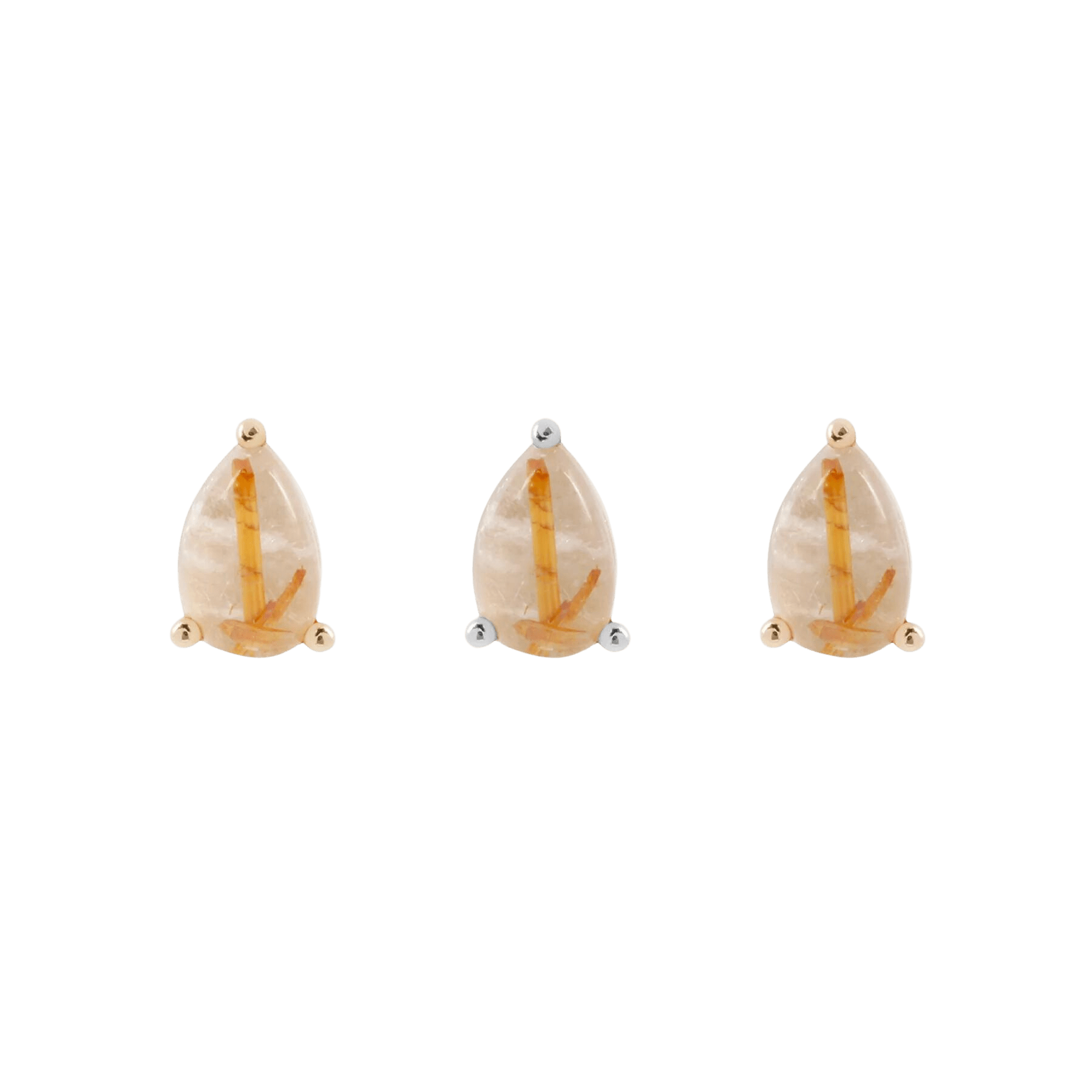 RUTILATED QUARTZ PEAR - THREADLESS END piercing-zone.com