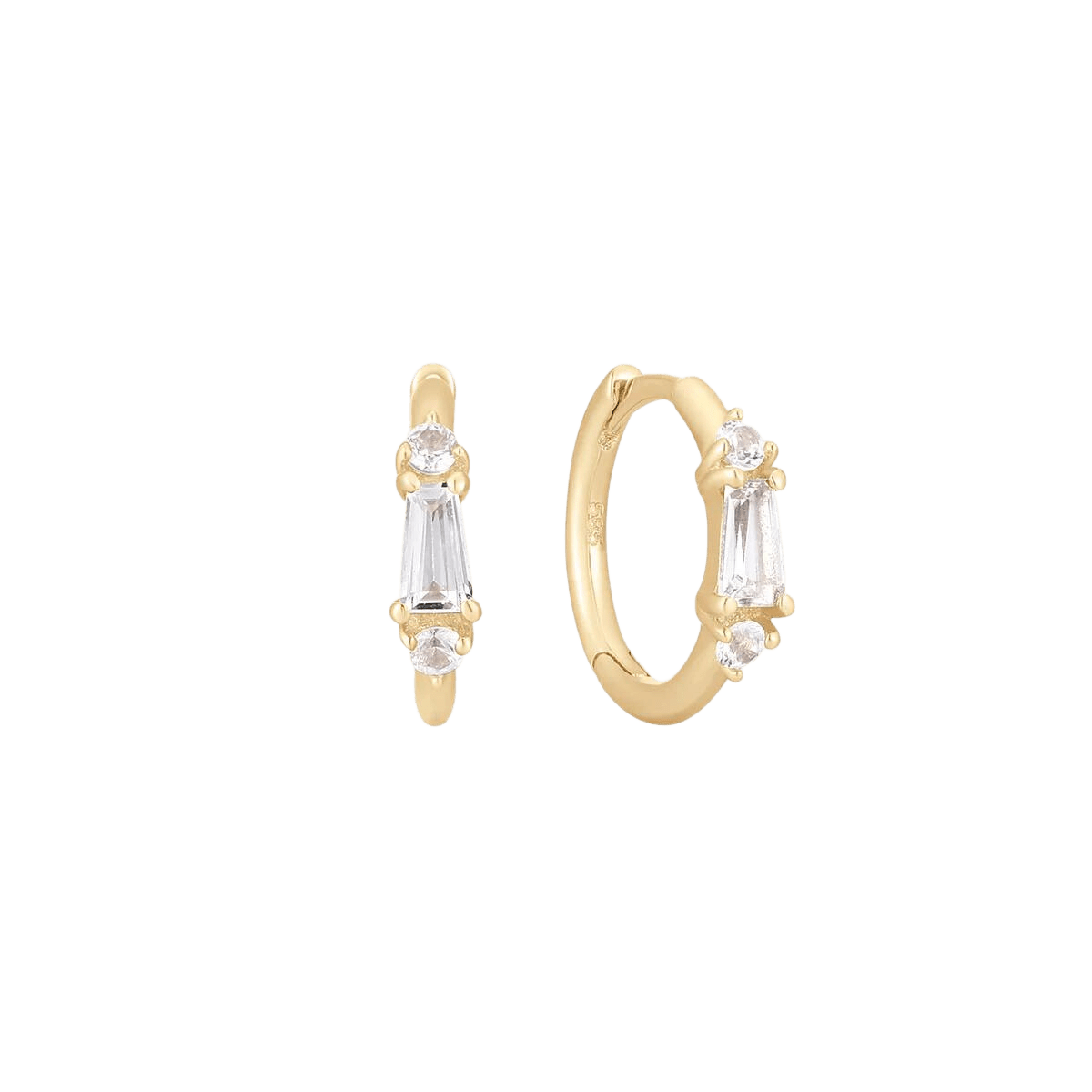 MAEVE - WHITE TOPAZ + SAPPHIRE - HUGGIE piercing-zone.com