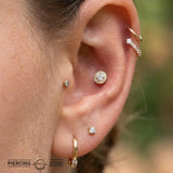 Marlena – 14K/18K Gold Multi-Stone Cluster Threadless End