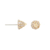 14K gold conical threadless end with 21 cubic zirconia stones in pave setting

