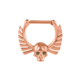 Memento Mori Straight Clicker with Gems – 14K & 18K Gold