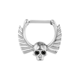 Memento Mori Straight Clicker with Gems – 14K & 18K Gold
