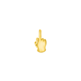 Model Wearing Middle Finger Emoji in Helix Piercing – Playful Styling