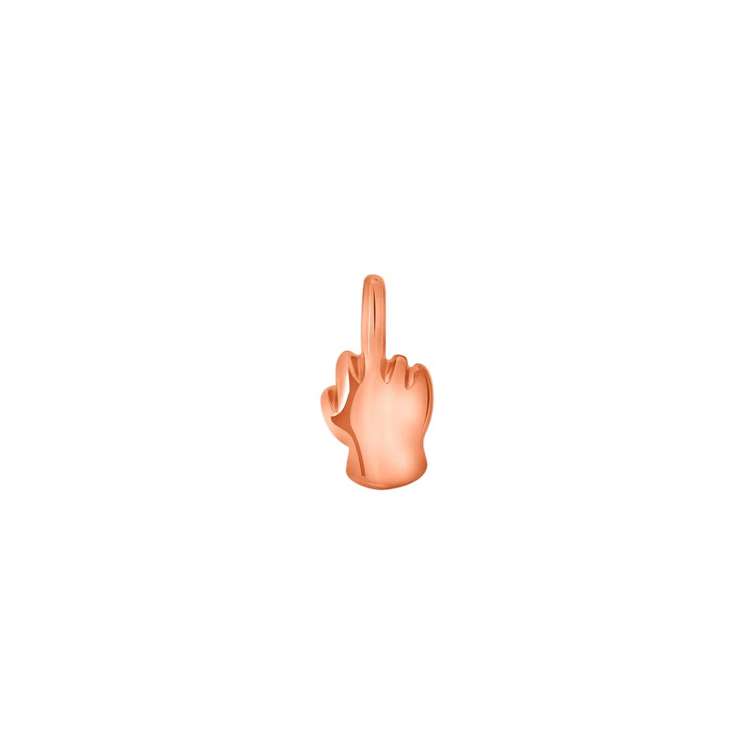 Close-up of Middle Finger Emoji End in Solid Gold
