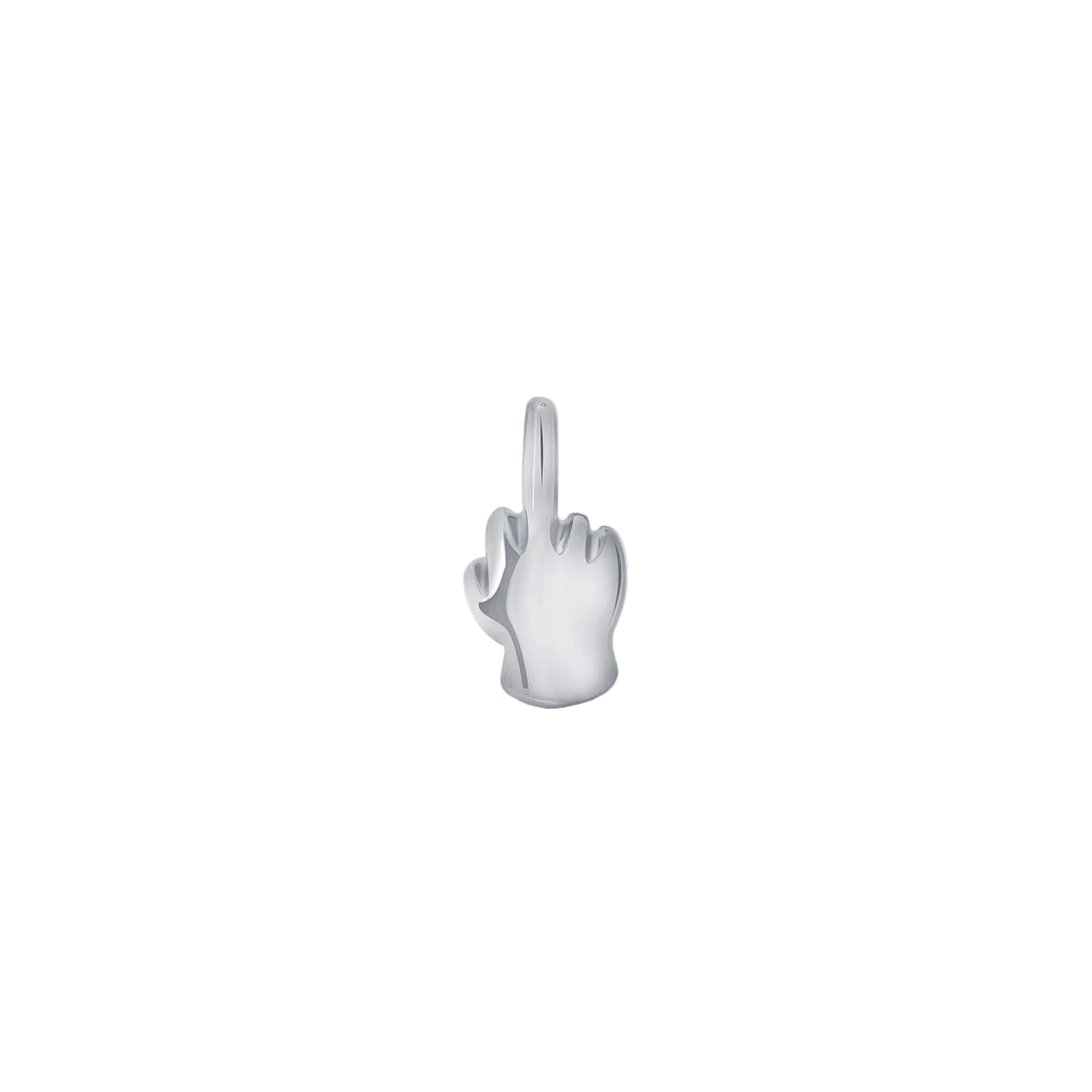 Middle Finger Emoji 14K Gold Decorative End – Front View