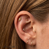 Milgrain Eye – 14K Gold Threadless/Threaded End