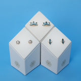 Ethereal London Blue Topaz & CZ Threadless End – 14K Gold
