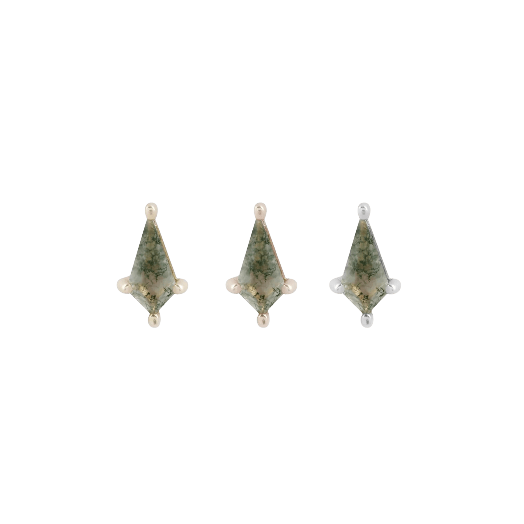 MINI SOHO - KITE CUT MOSS AGATE - THREADLESS END piercing-zone.com