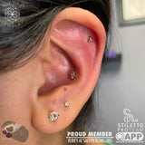 Model wearing 3 Bead Threadless End in Helix Piercing

