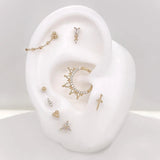 3 Bead Gold End shown in Flat Piercing close-up