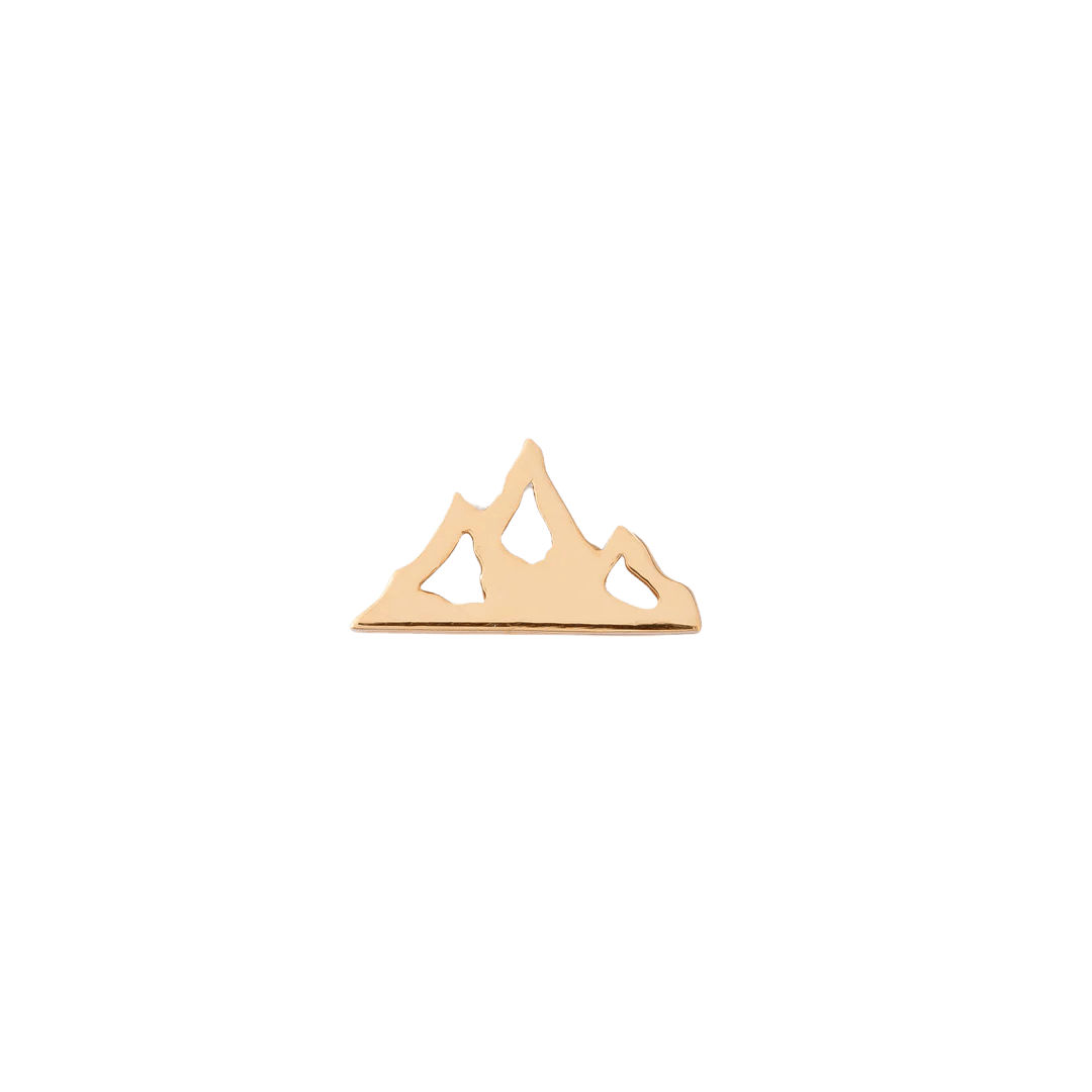 Minimalist mountain-shaped gold stud