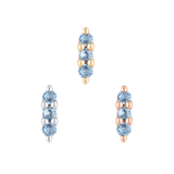 Mishka 3 London Blue Topaz Threadless End – 14K Gold Jewelry