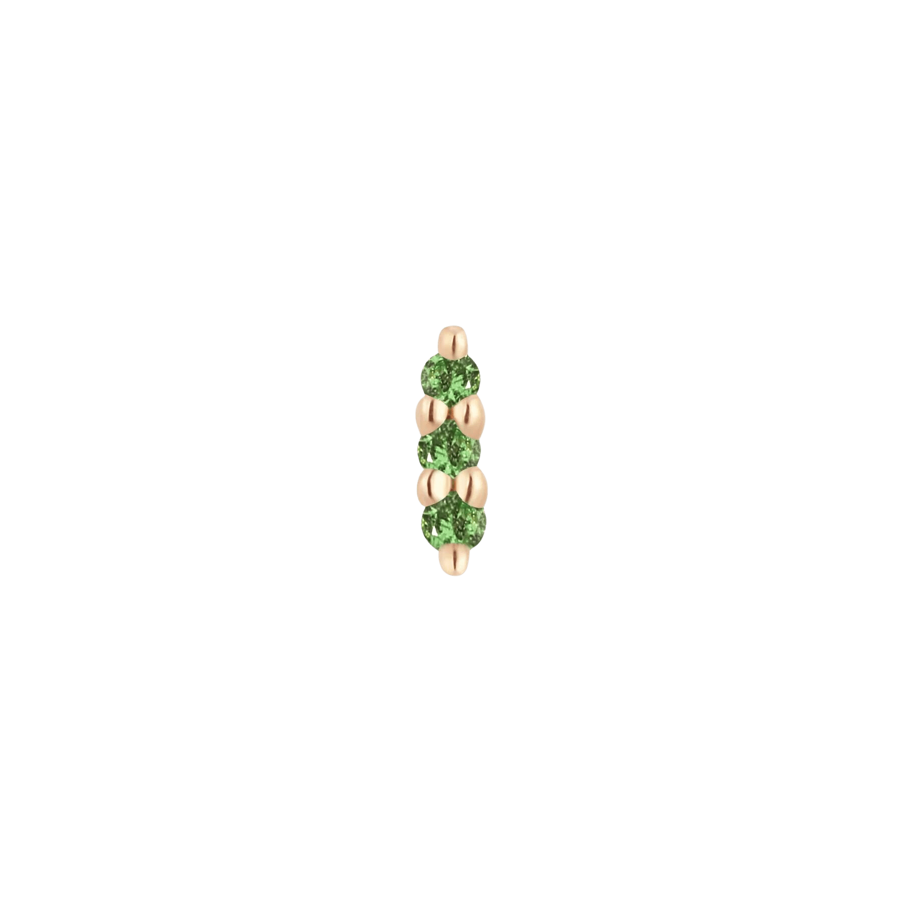 MISHKA PRONG 3 - TSAVORITE - THREADLESS END piercing-zone.com
