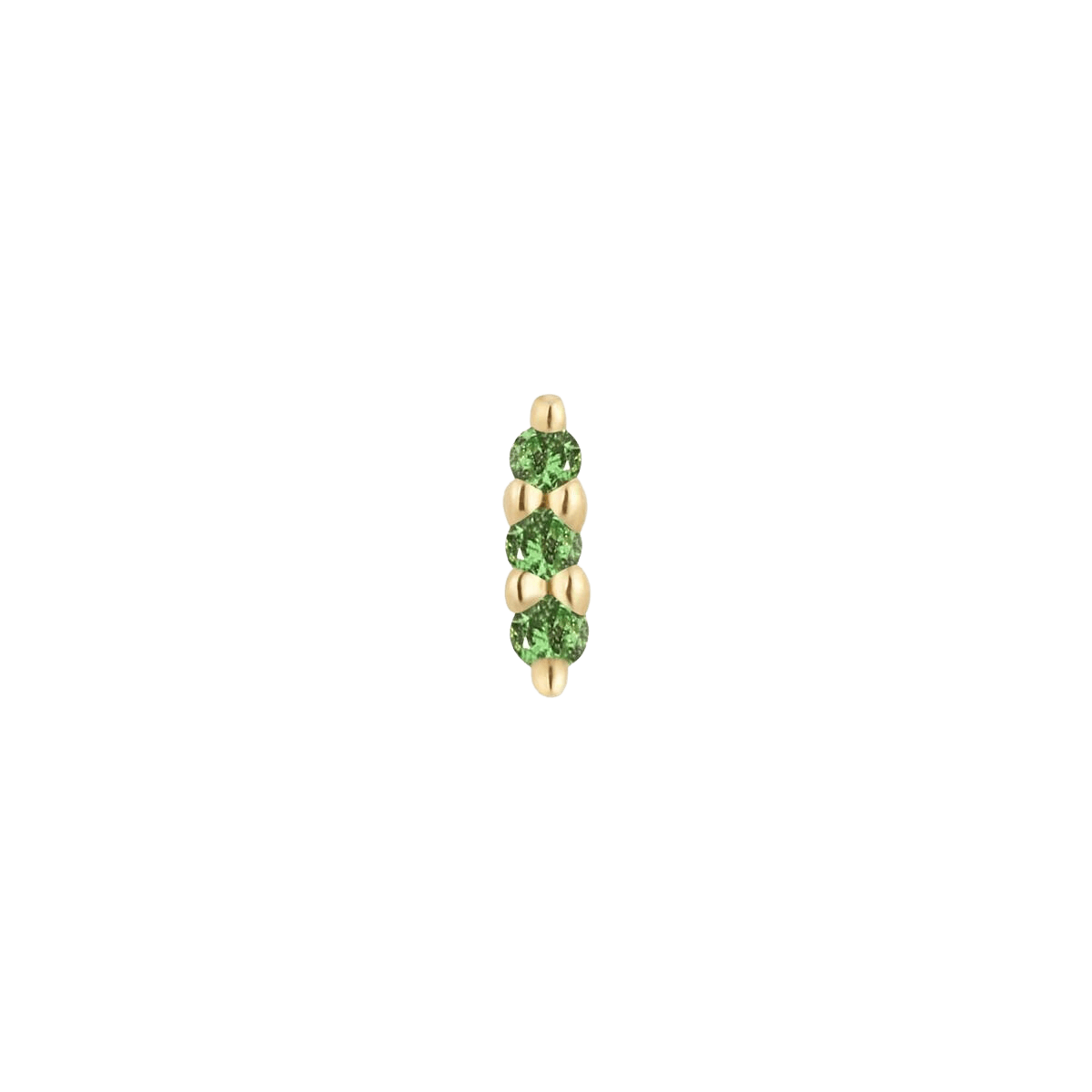 MISHKA PRONG 3 - TSAVORITE - THREADLESS END piercing-zone.com